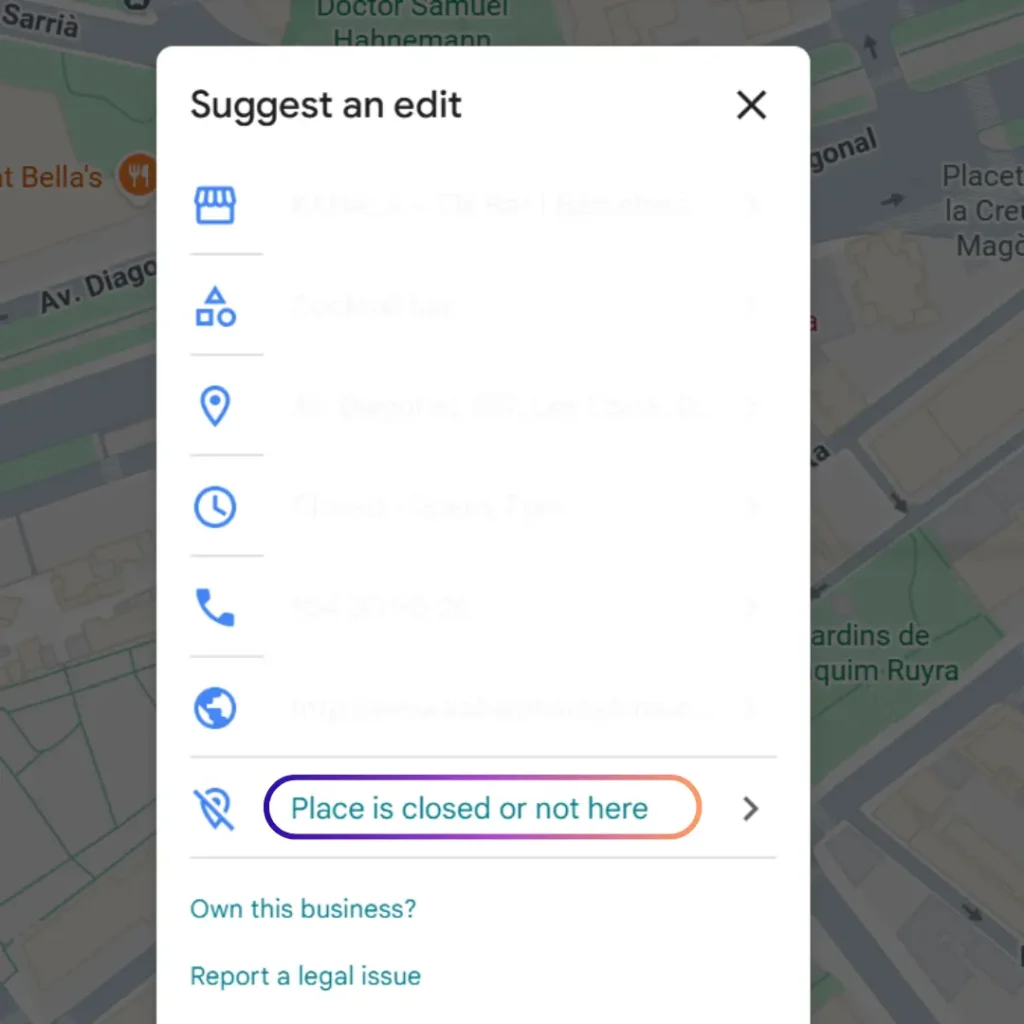 Screenshot from Google Maps.